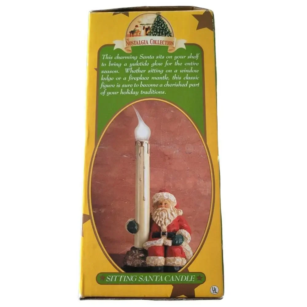 The Nostalgia Collection Sitting Santa Candle Resin Electronic Christmas Figure